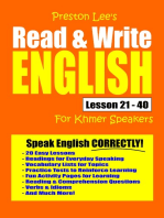 Preston Lee's Read & Write English Lesson 21: 40 For Khmer Speakers