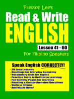 Preston Lee's Read & Write English Lesson 41: 60 For Filipino Speakers