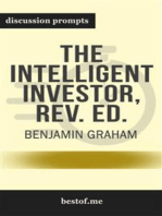 Summary: “The Intelligent Investor: The Definitive Book on Value Investing. A Book of Practical Counsel" by Benjamin Graham - Discussion Prompts
