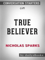 True Believer by Nicholas Sparks: Conversation Starters