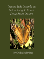 Painted Lady Butterfly on Yellow Marigold Flower Cross Stitch Pattern