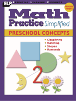 Math Practice Simplified: Preschool Concepts (Book A): Classifying, Matching, Shapes, and Numerals