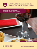 Técnicas de servicio de alimentos y bebidas en barra y mesa. HOTR0508