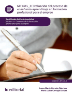 Evaluación del proceso de enseñanza-aprendizaje en formación profesional para el empleo. SSCE0110