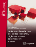 Initiation à la rédaction des textes législatifs, réglementaires et administratifs