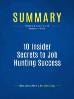 Summary: 10 Insider Secrets to Job Hunting Success: Review and Analysis of Bermont's Book