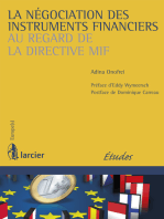 La négociation des instruments financiers au regard de la directive MIF