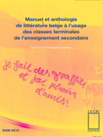 Manuel et anthologie de littérature belge à l'usage des classes terminales de l'enseignement secondaire: Anthologie littéraire