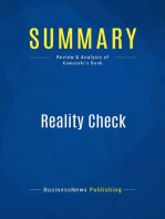 Summary: Reality Check: Review and Analysis of Kawasaki's Book