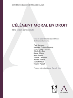 L'élément moral en droit: Une vision transversale