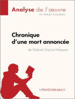 Chronique d'une mort annoncée de Gabriel García Márquez (Analyse de l'oeuvre): Analyse complète et résumé détaillé de l'oeuvre