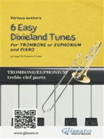 Trombone or Euphonium & Piano "6 Easy Dixieland Tunes" solo treble clef parts