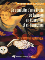 Conduite d'une étude de besoins en éducation et en formation