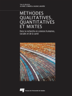 Méthodes qualitatives, quantitatives et mixtes: Dans la recherche en sciences humaines, sociales et de la santé