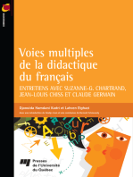 Voies multiples de la didactique du français: Entretiens avec Suzanne-G. Chartrand, Jean-Louis Chiss et Claude Germain