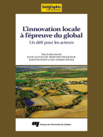 L' INNOVATION LOCALE À L’EPREUVE DU GLOBAL: Un défi pour les acteurs