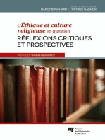 L' Éthique et culture religieuse en question: Réflexions critiques et prospectives