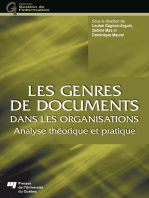 Les GENRES DE DOCUMENTS DANS LES ORGANISATIONS: Analyse théorique et pratique