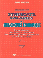 Syndicats, salaires et conjoncture économique: L'expérience des fronts communs du secteur public québécois de 1971 à 1983