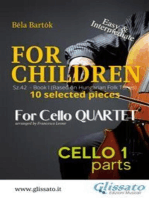 Cello 1 part of "For Children" by Bartók for Cello Quartet