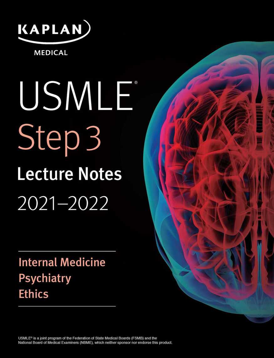 USMLE Step 3 Lecture Notes 2021-2022: Internal Medicine, Psychiatry ...