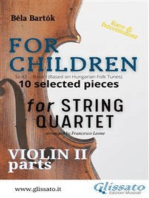 Violin 2 part of "For Children" by Bartók for String Quartet