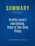 Summary: Profits Aren't Everything, They're The Only Thing: Review and Analysis of Cloutier's Book