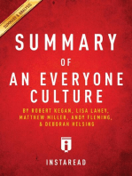 Summary of An Everyone Culture: by Robert Kegan and Lisa Lahey, with Matthew Miller, Andy Fleming, Deborah Helsing | Includes Analysis