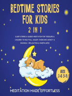 Bedtime Stories For Kids (2 in 1): Sleep Stories& Guided Meditation For Toddlers& Children To Help Fall Asleep, Overcome Anxiety& Insomnia + Relaxation& Mindfulness (Ages 2-6 3-5)