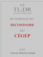 Le TL;DR du passage du secondaire au CÉGEP