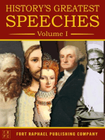 History's Greatest Speeches - Volume I