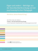 Eigen und anders – Beiträge aus der Geschlechterforschung und der psychoanalytischen Pädagogik