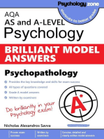 AQA Psychology BRILLIANT MODEL ANSWERS: Psychopathology: AS and A-level