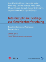 Interdisziplinäre Beiträge zur Geschlechterforschung: Repräsentationen, Positionen, Perspektiven