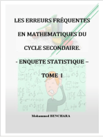 Les erreurs fréquentes en Mathématiques du cycle secondaire: Enquête statistique - TOME I