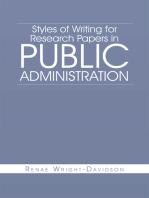 Styles of Writing for Research Papers in Public Administration