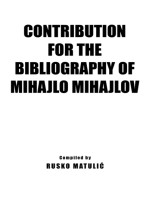 Contribution for the Bibliography of Mihajlo Mijahlov