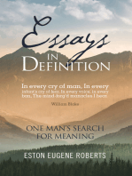 Essays in Definition: One Man’S Search for Meaning