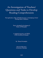 An Investigation of Teachers’ Questions and Tasks to Develop Reading Comprehension