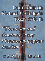 Comments on Richard Colledge’s Essay (2021) "Thomism and Contemporary Phenomenological Realism"