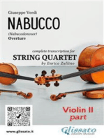 Violin II part of "Nabucco" overture for String Quartet