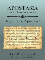 Apostasia in 2 Thessalonians 2:3: Rapture or Apostasy?