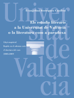 Els estudis literaris a la Universitat de València o la literatura com a paradoxa