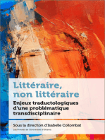 Littéraire, non littéraire: Enjeux traductologiques d’une problématique transdisciplinaire