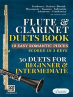 Flute and Clarinet 30 duets book | 10 Easy Romantic Pieces scored in 3 keys