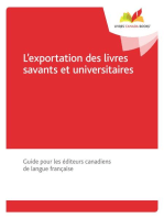 L'exportation des livres savants et universitaires: Guide pour les éditeurs canadiens de langue française