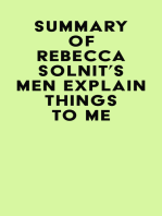 Summary of Rebecca Solnit's Men Explain Things To Me