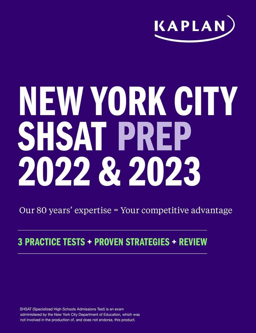 New York City SHSAT Prep 2022 &amp; 2023 by Kaplan Test Prep (Ebook 