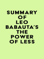 Summary of Leo Babauta's The Power of Less