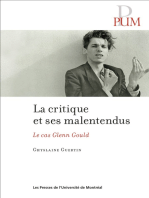 La CRITIQUE ET SES MALENTENDUS: Le cas Glenn Goulf